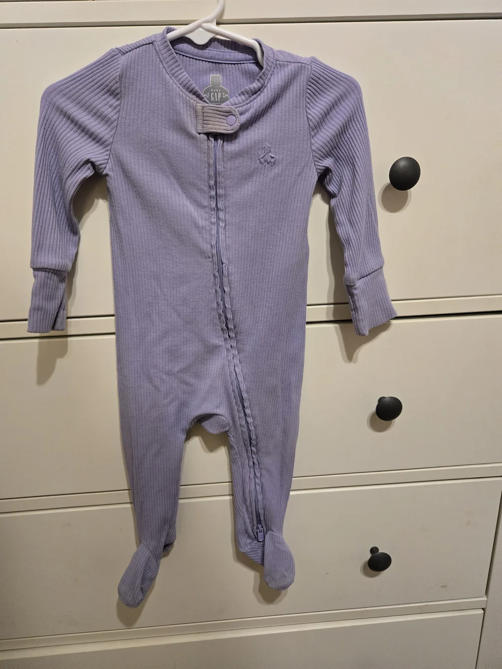 GAP Periwinkle Ribbed Footie One-Piece Baby Girl 3-6 M